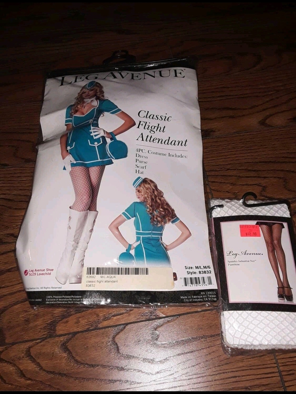 Leg Avenue Teal and White Classic Flight Attendant Halloween Costume